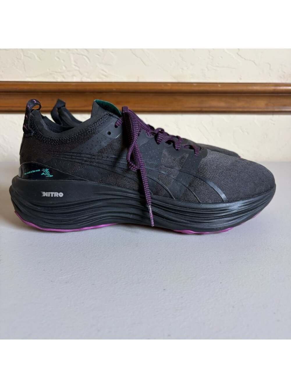 PUMA x CIELE ForeverRun NITRO Running Shoes Men's US 8 Athletic Black Purple